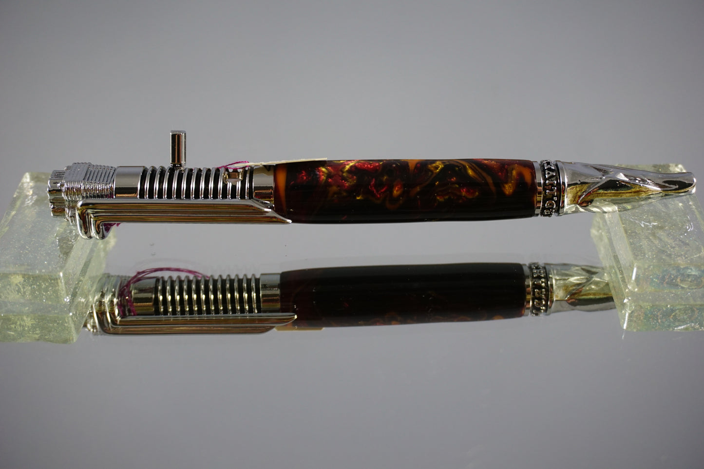 Motorcycle Twist Ballpoint Pen -- Acrylic -- Black Fire