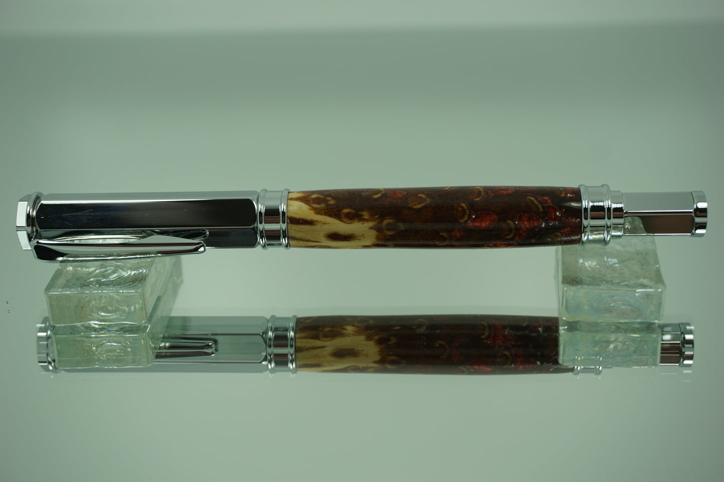 Vertex Magnetic Rollerball Pen -- Composite -- Acrylic (Red) & Pine Cone