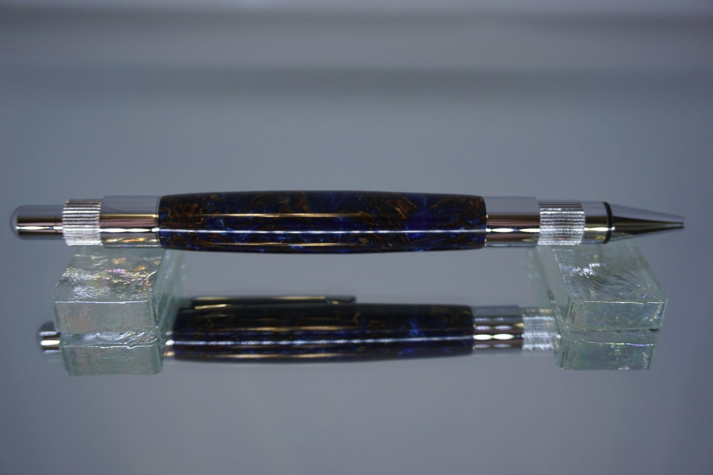 Stratus Click Ballpoint Pen & Pencil Set -- Composite -- Acrylic (Blue) & Pine Cone
