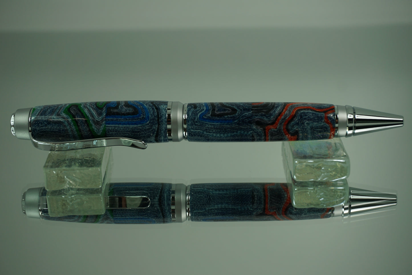 Premium Cigar Twist Ballpoint Pen -- Composite -- Acrylic & Blue Jean