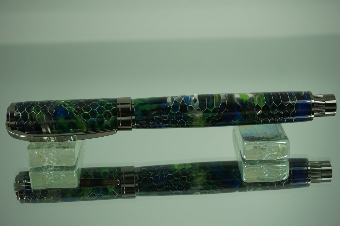 Magnetic Graduate Rollerball Pen -- Composite -- Acrylic (Black, Blue & Green) & Honeycomb Steel