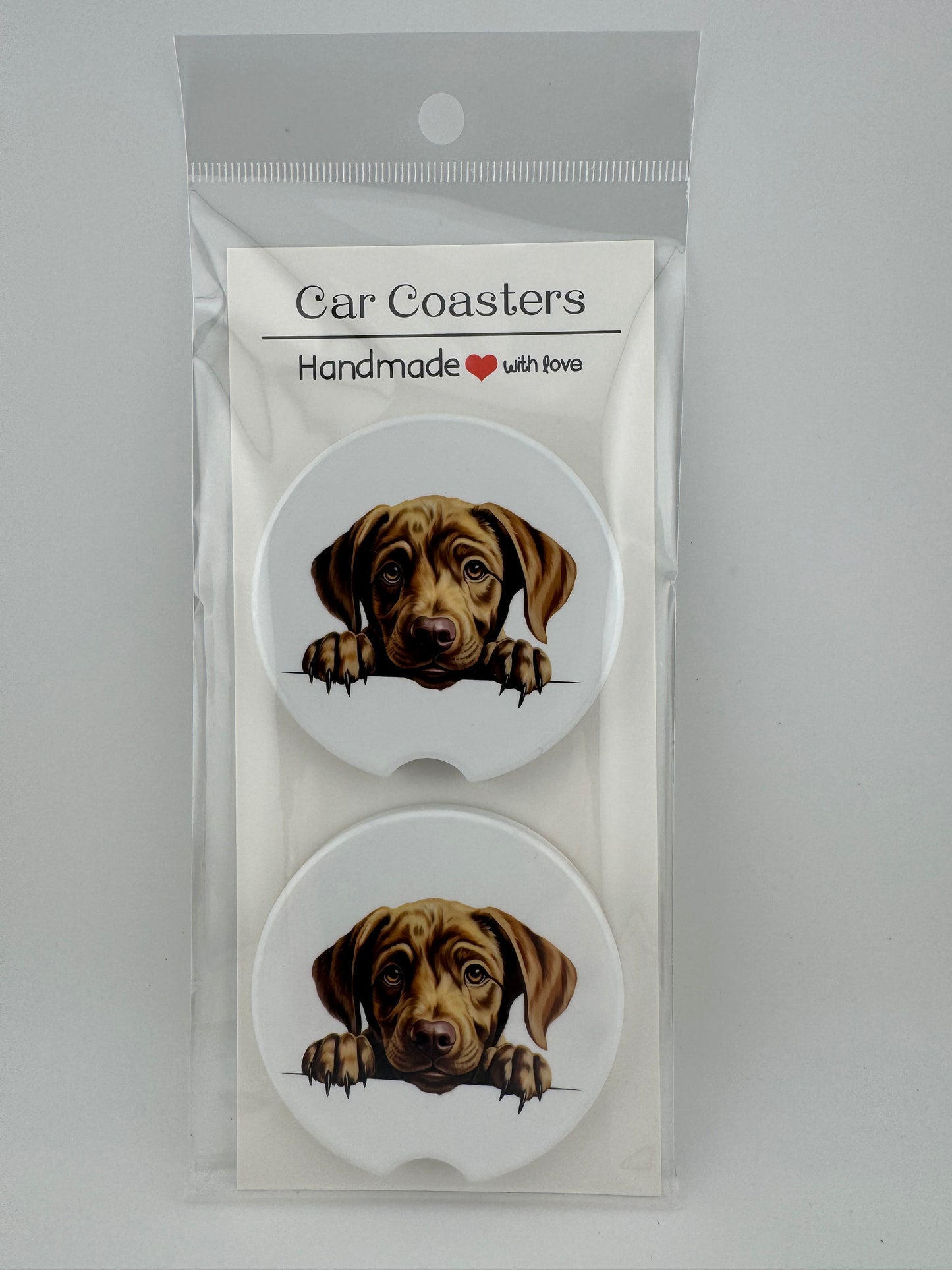 Car Coaster -- UV Printed -- Labrador (Set of 2)