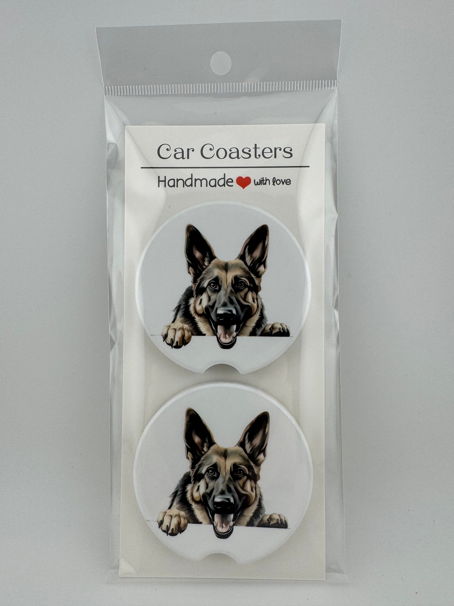 Car Coaster -- UV Printed -- German Shepherd Dog (Set of 2)