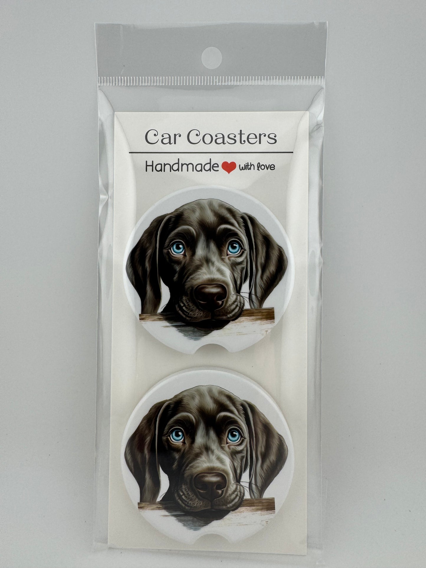 Car Coaster -- UV Printed -- Weimaraner (Set of 2)