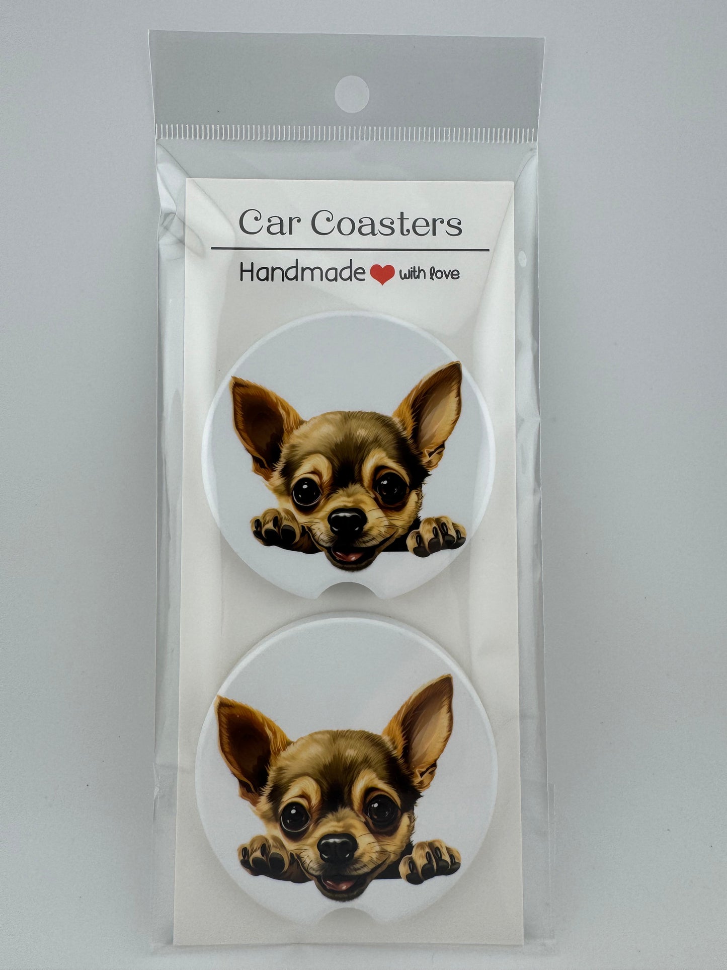 Car Coaster -- UV Printed -- Chihuahua (Set of 2)