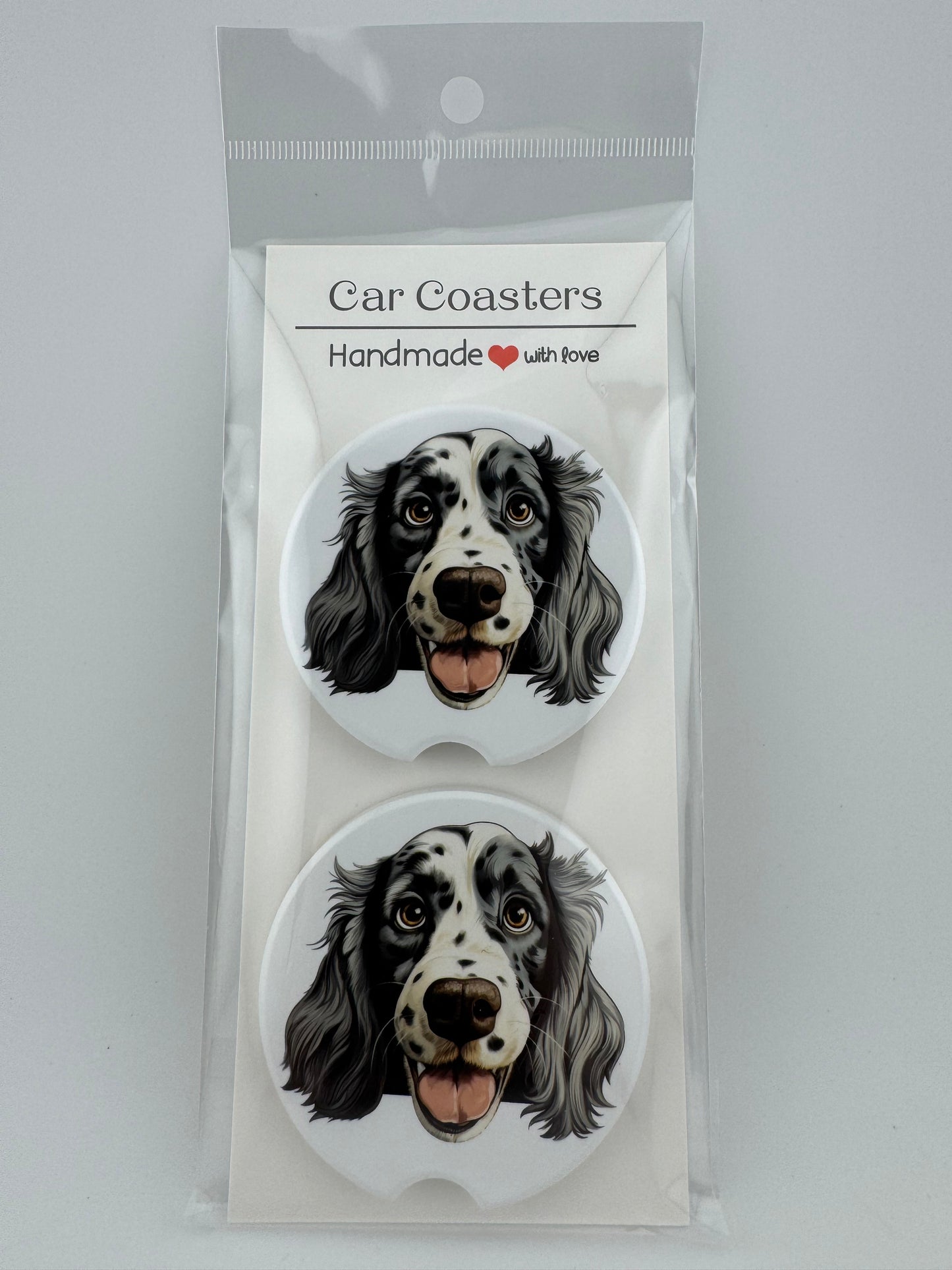 Car Coaster -- UV Printed -- English Setter (Set of 2)