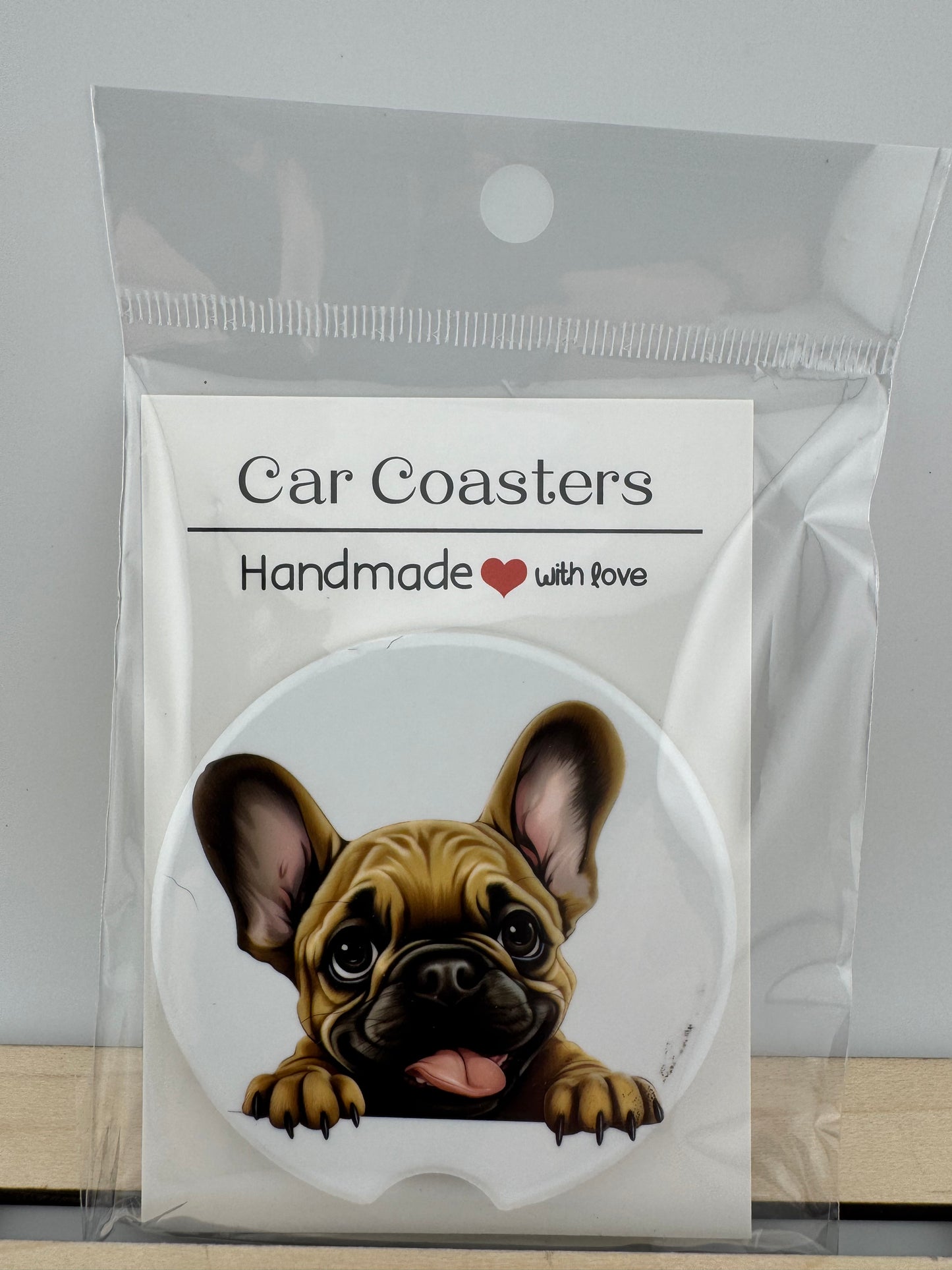 Car Coaster -- UV Printed -- French Bulldog