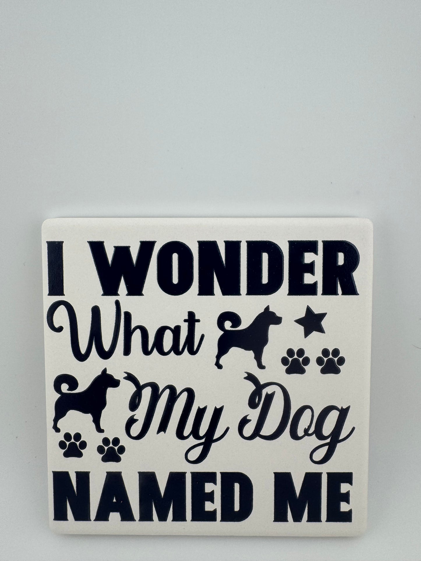 Coaster -- UV Printed -- Square -- I Wonder What My Dog Named Me