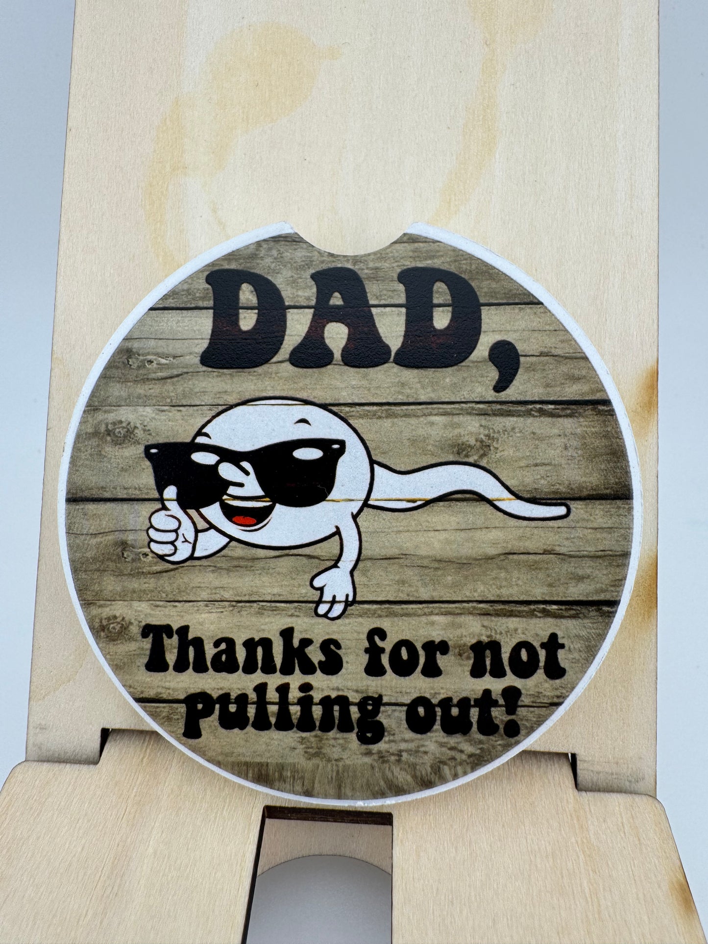 Car Coaster -- UV Printed -- Dad, Thanks