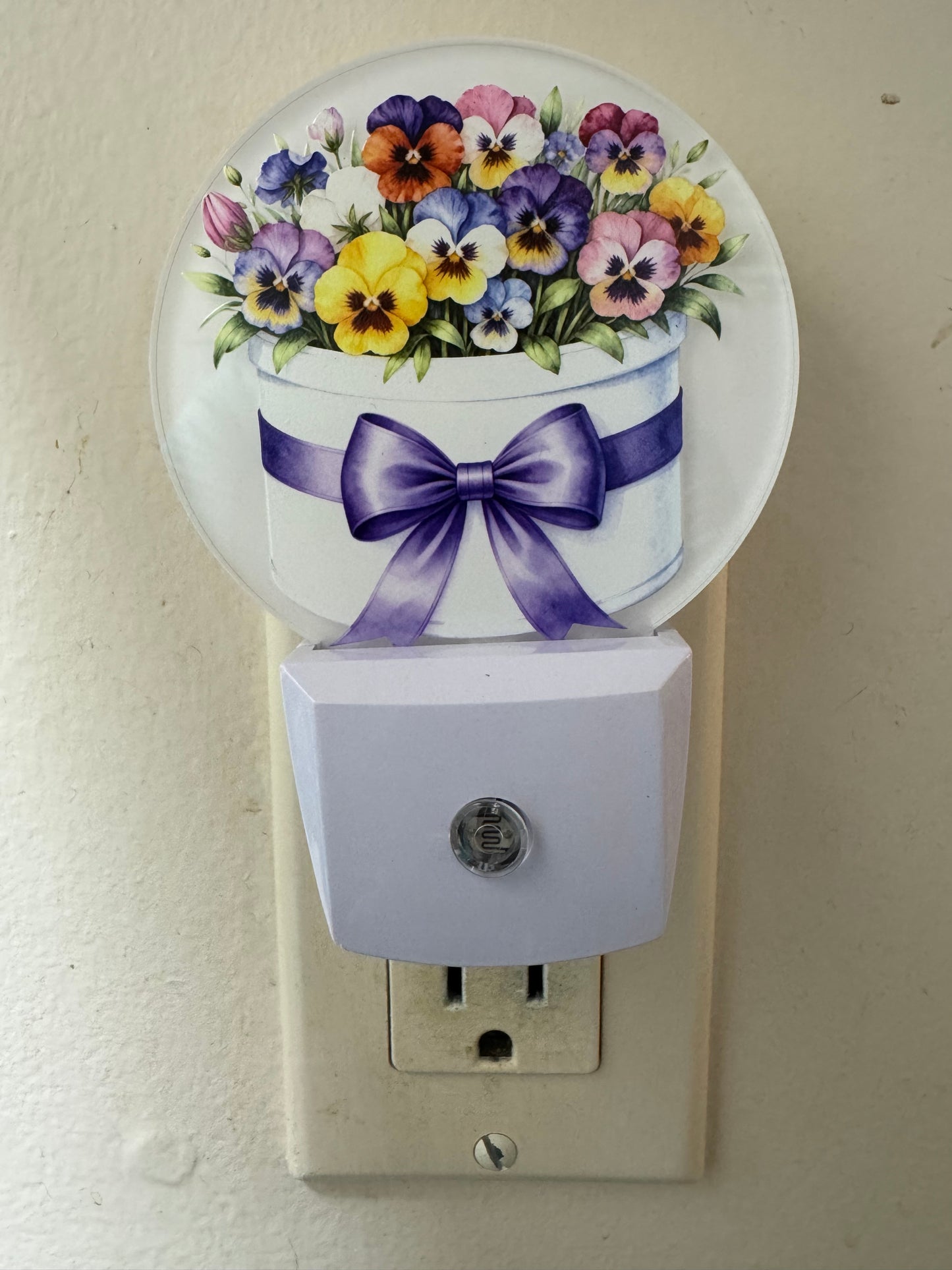 Night Light -- UV Printed -- Pansies