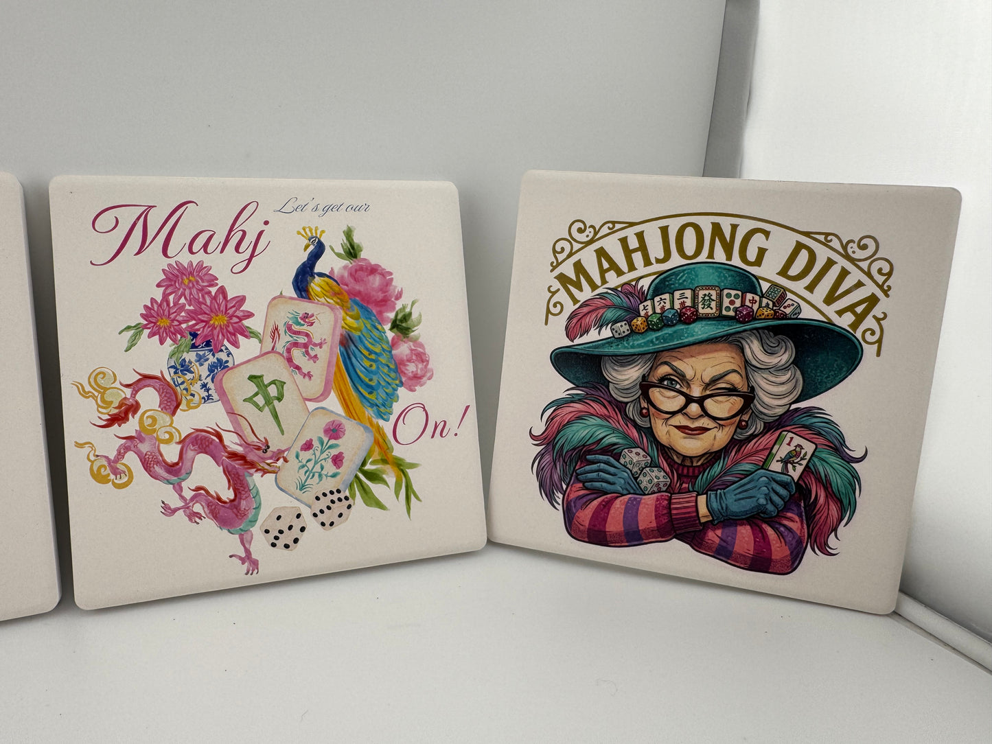 Coaster -- UV Printed -- Square -- Mahjong (Set of 4)