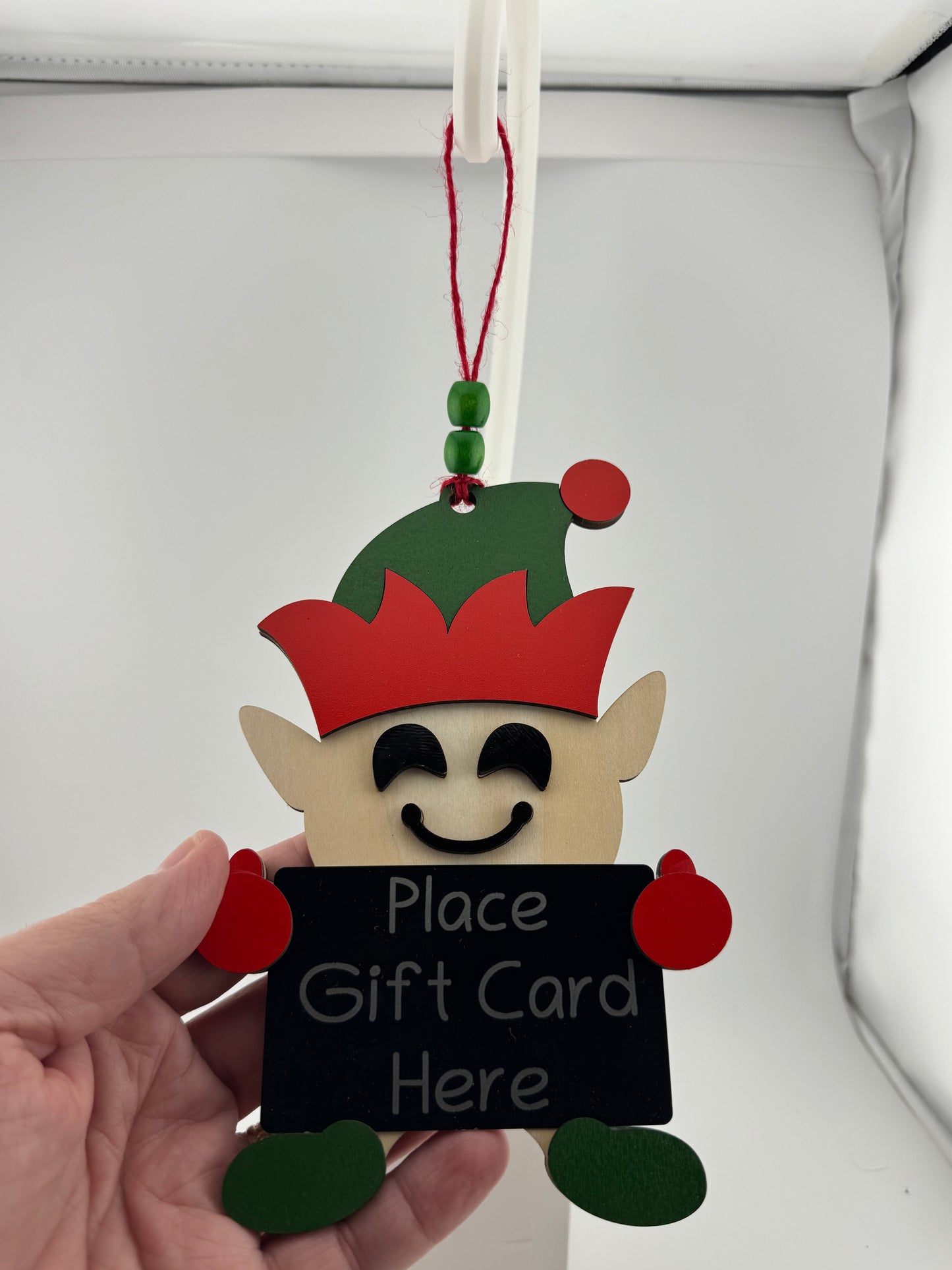 Ornament -- Laser -- Wooden -- Gift Card Holder Elf