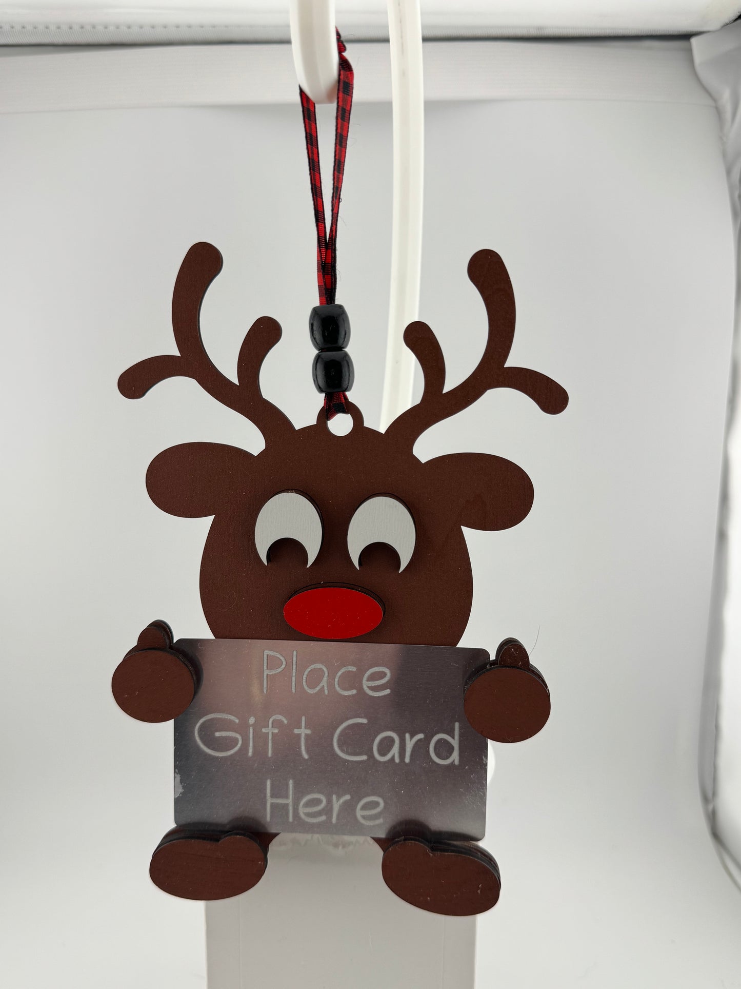 Ornament -- Laser -- Wooden -- Gift Card Holder Reindeer