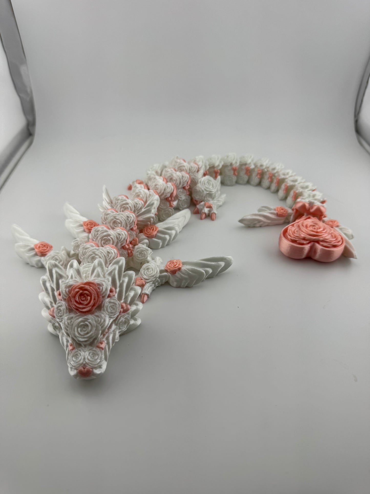 Dragon -- 3D Printed -- Rose Heart Dragon with Clicker