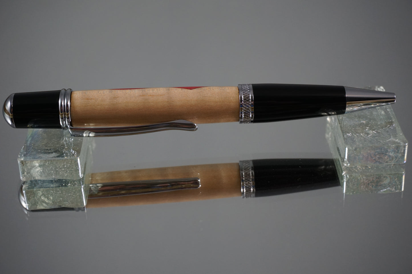 Wallstreet Twist Ballpoint Pen -- Inlay -- Breast Cancer Emblem