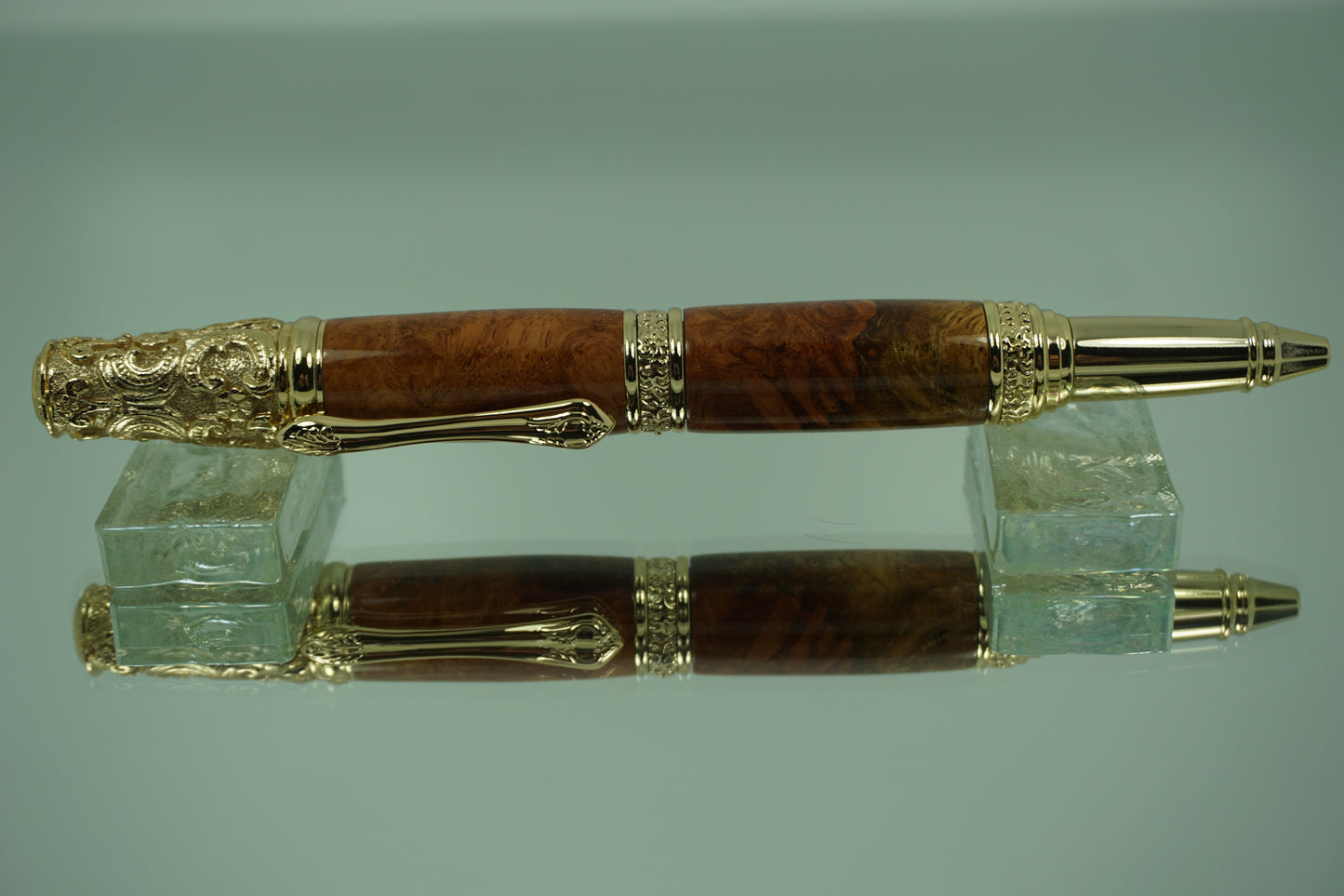 Victorian Twist Ballpoint Pen -- Two Tone Amboyna Burl