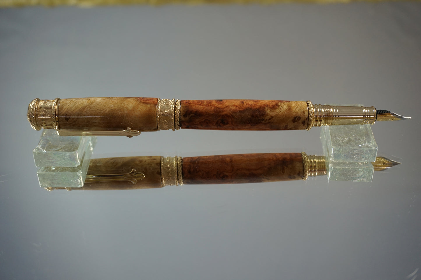 Faith, Hope, and Love Fountain Pen - Amboyna Burl