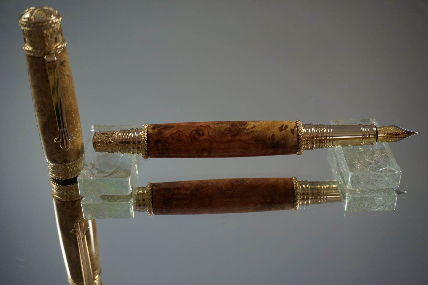 Faith, Hope, and Love Fountain Pen - Amboyna Burl