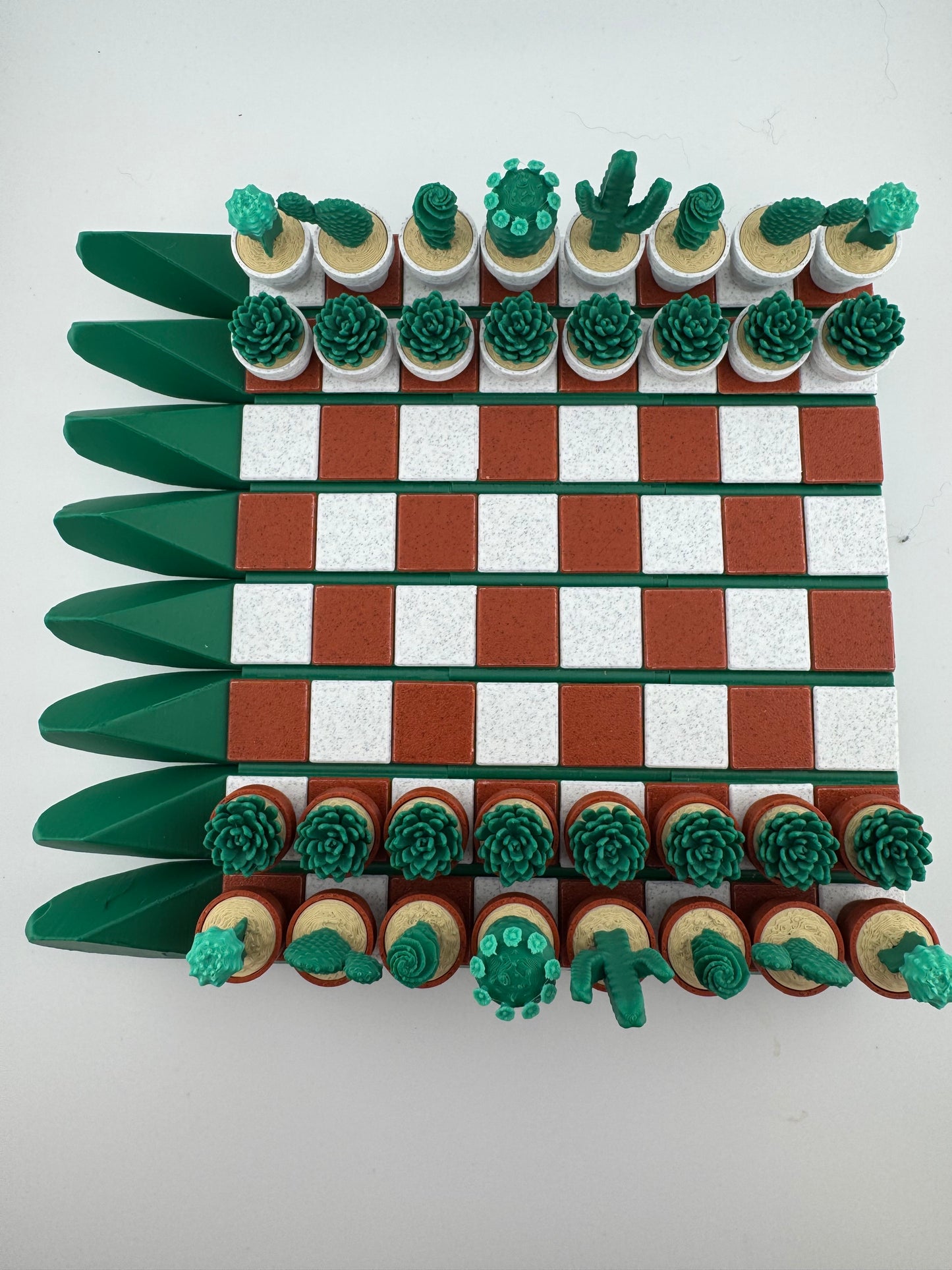 Chess Set -- 3D Printed -- CactiChess And Checkers
