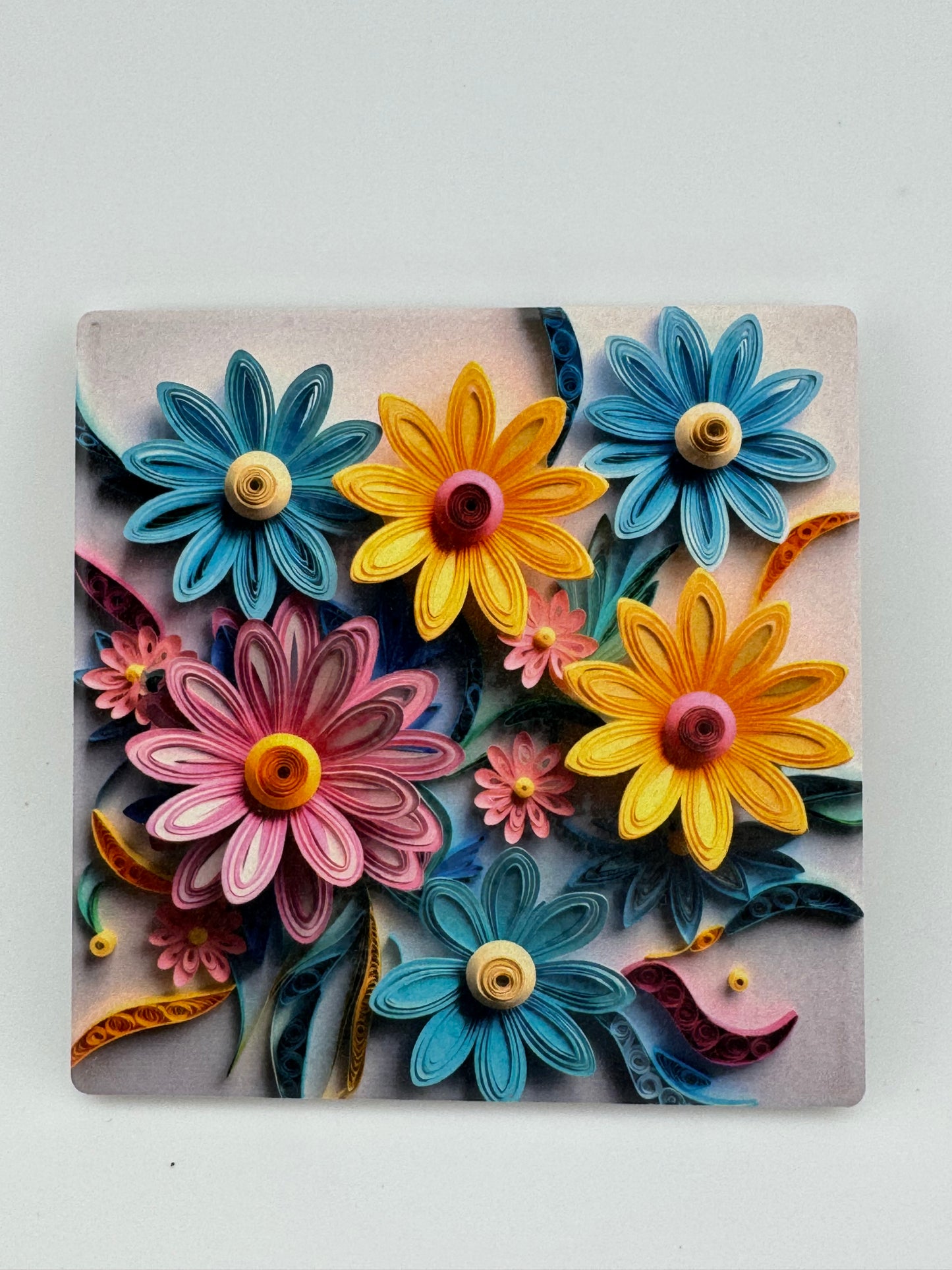 Coaster -- UV Printed -- Square -- Flowers (Set of 4)