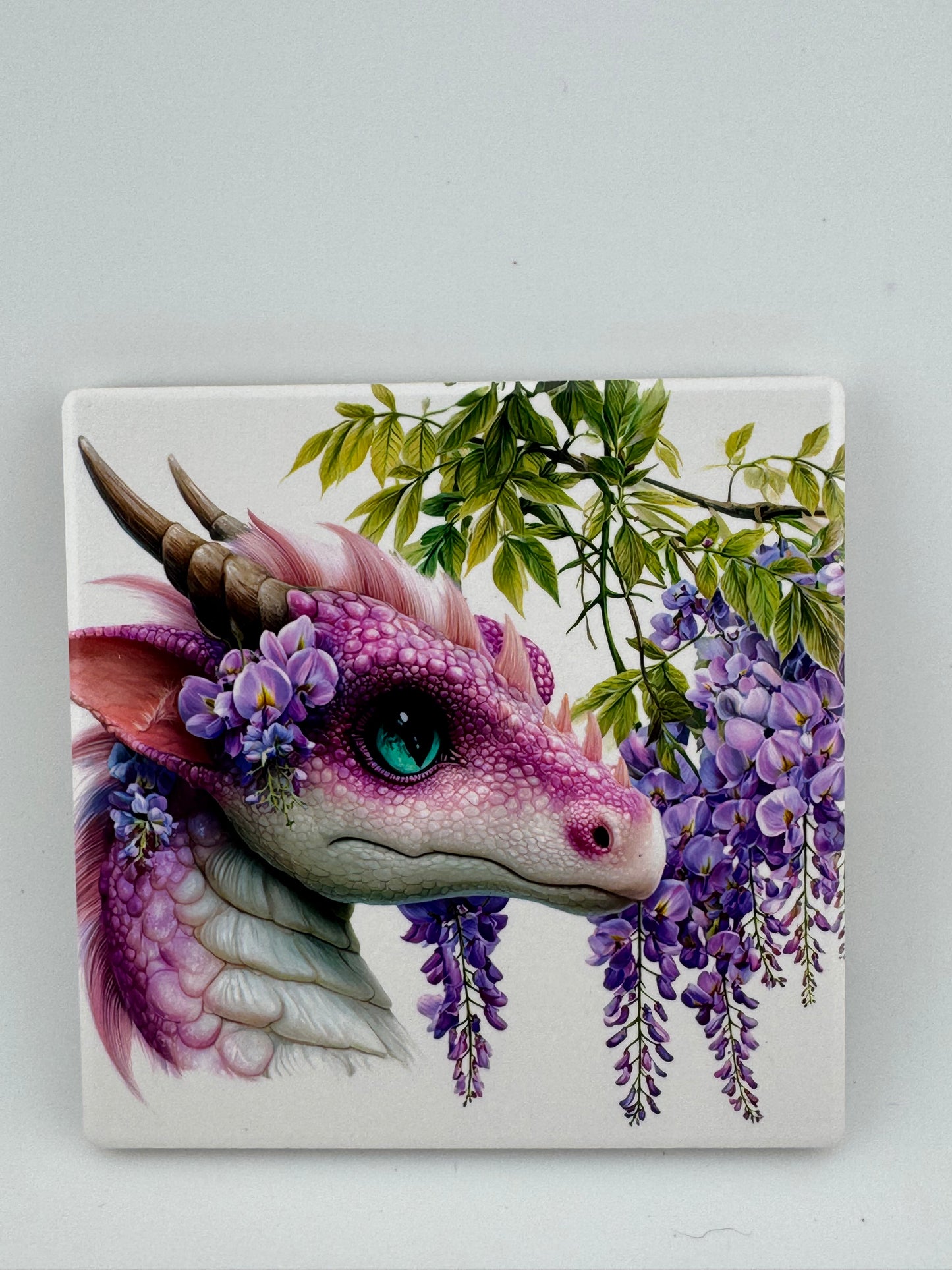 Coaster -- UV Printed -- Square -- Dragons/Flowers (Set of 4)