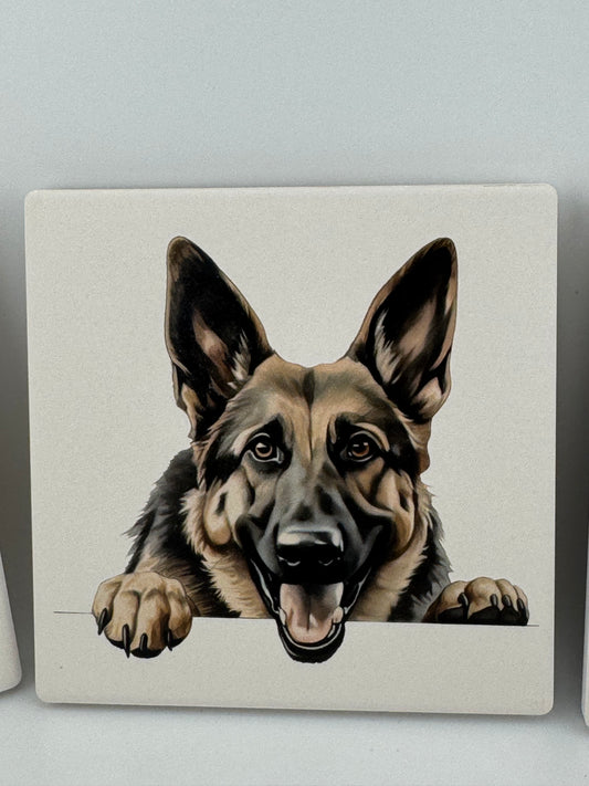 Coaster -- UV Printed -- Square -- German Shepherd (Set of 4)