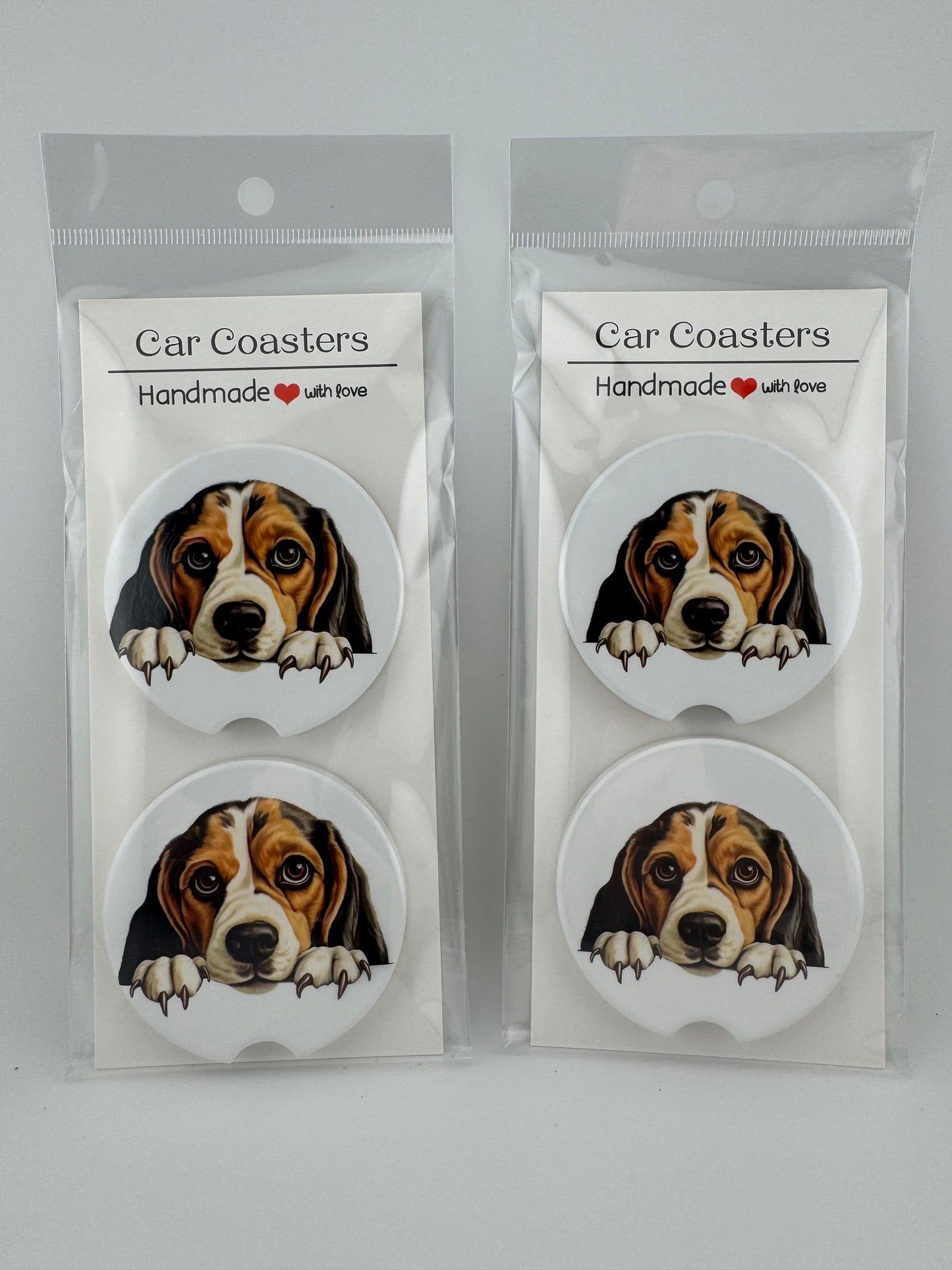 Car Coaster -- UV Printed -- Beagle (Set of 2)