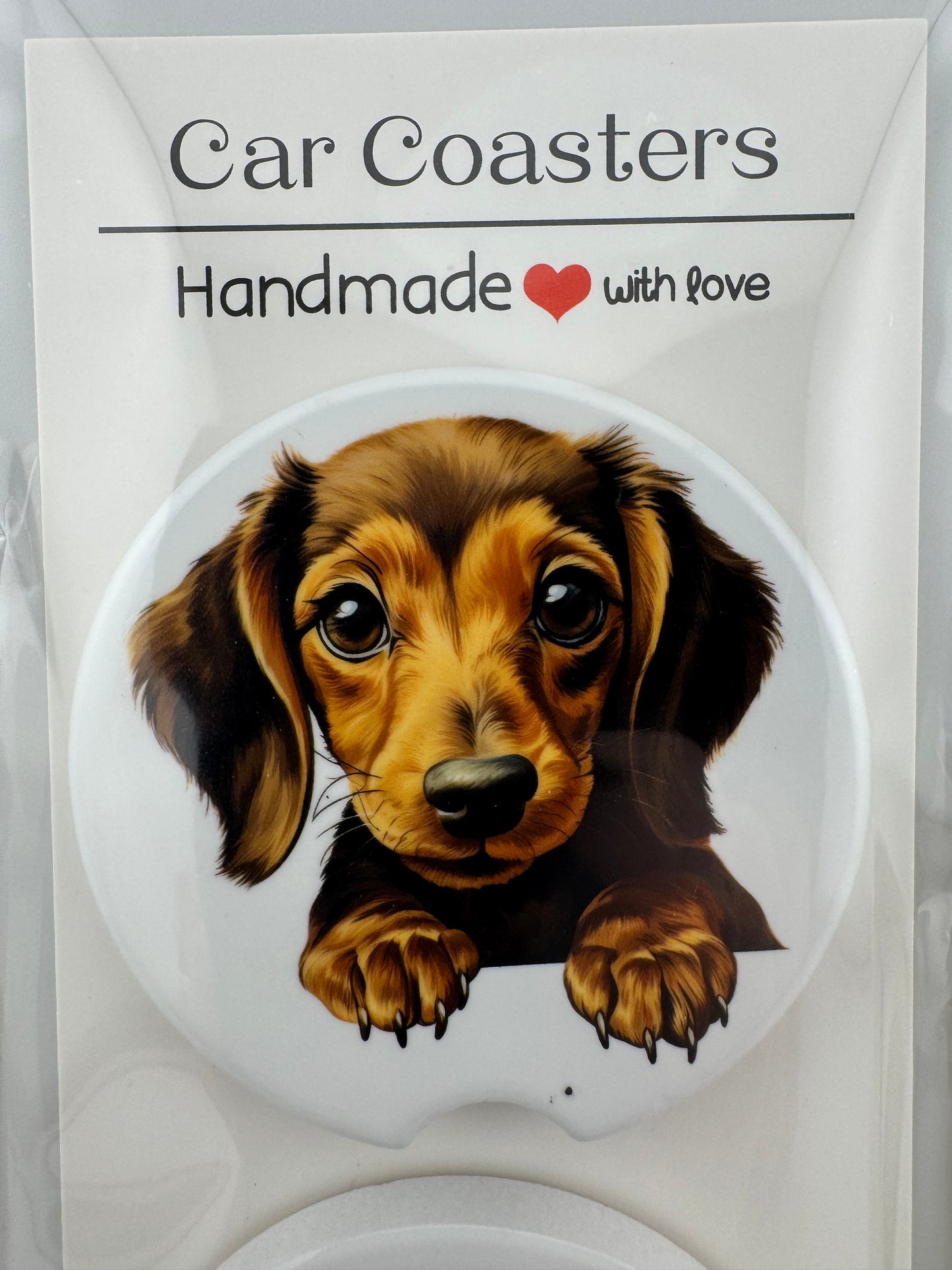 Car Coaster -- UV Printed -- Dachshund (Set of 2)