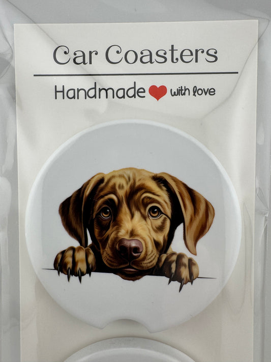 Car Coaster -- UV Printed -- Labrador (Set of 2)