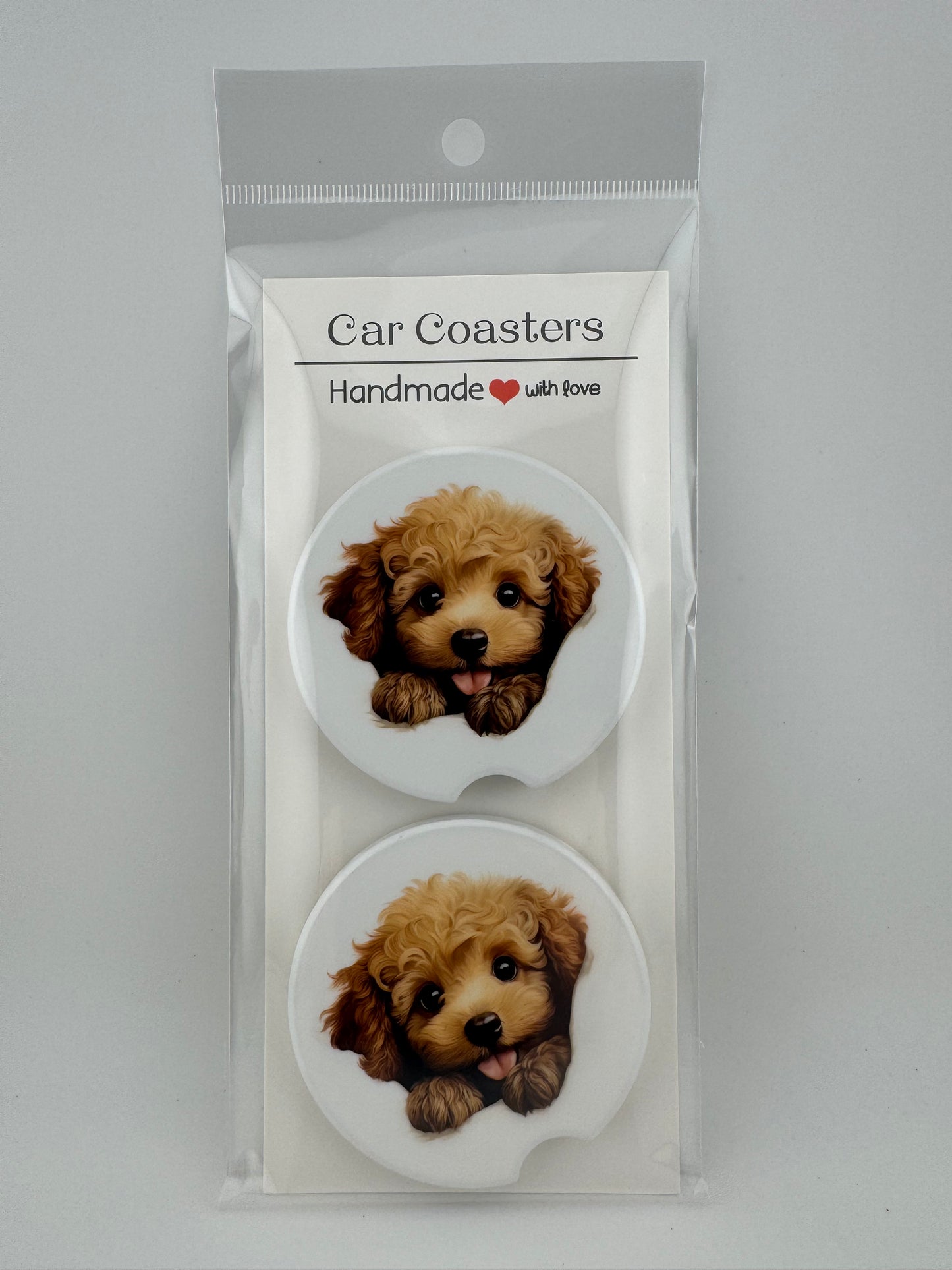 Car Coaster -- UV Printed -- Poodle (Set of 2)