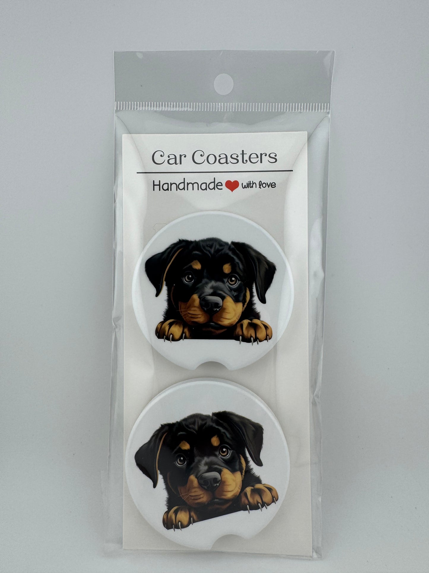 Car Coaster -- UV Printed -- Rottweiler (Set of 2)