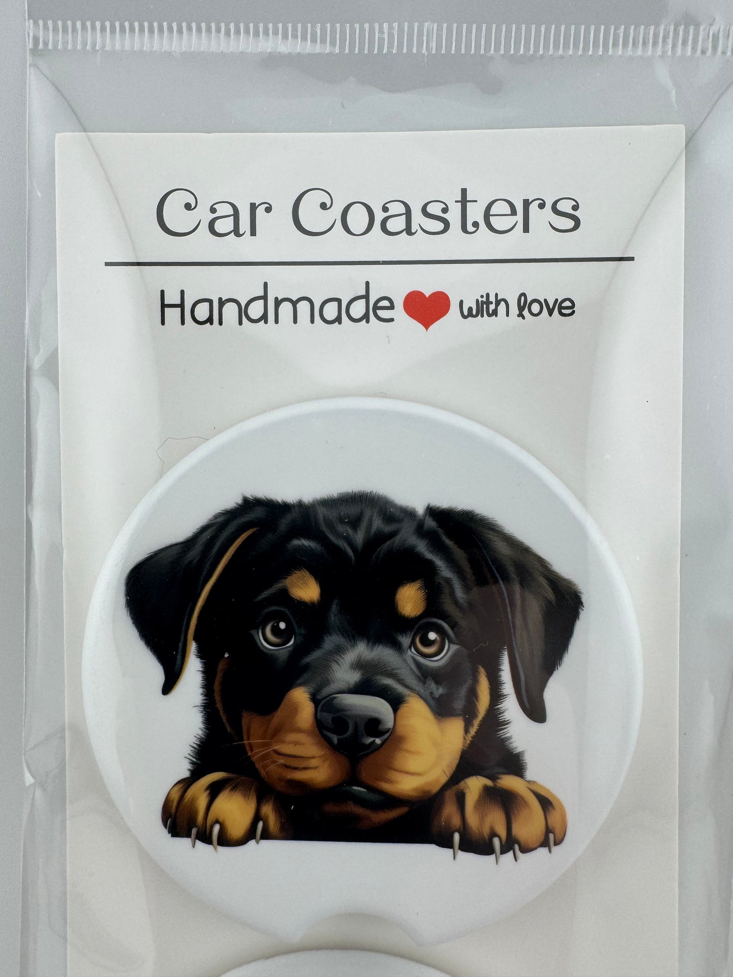 Car Coaster -- UV Printed -- Rottweiler (Set of 2)