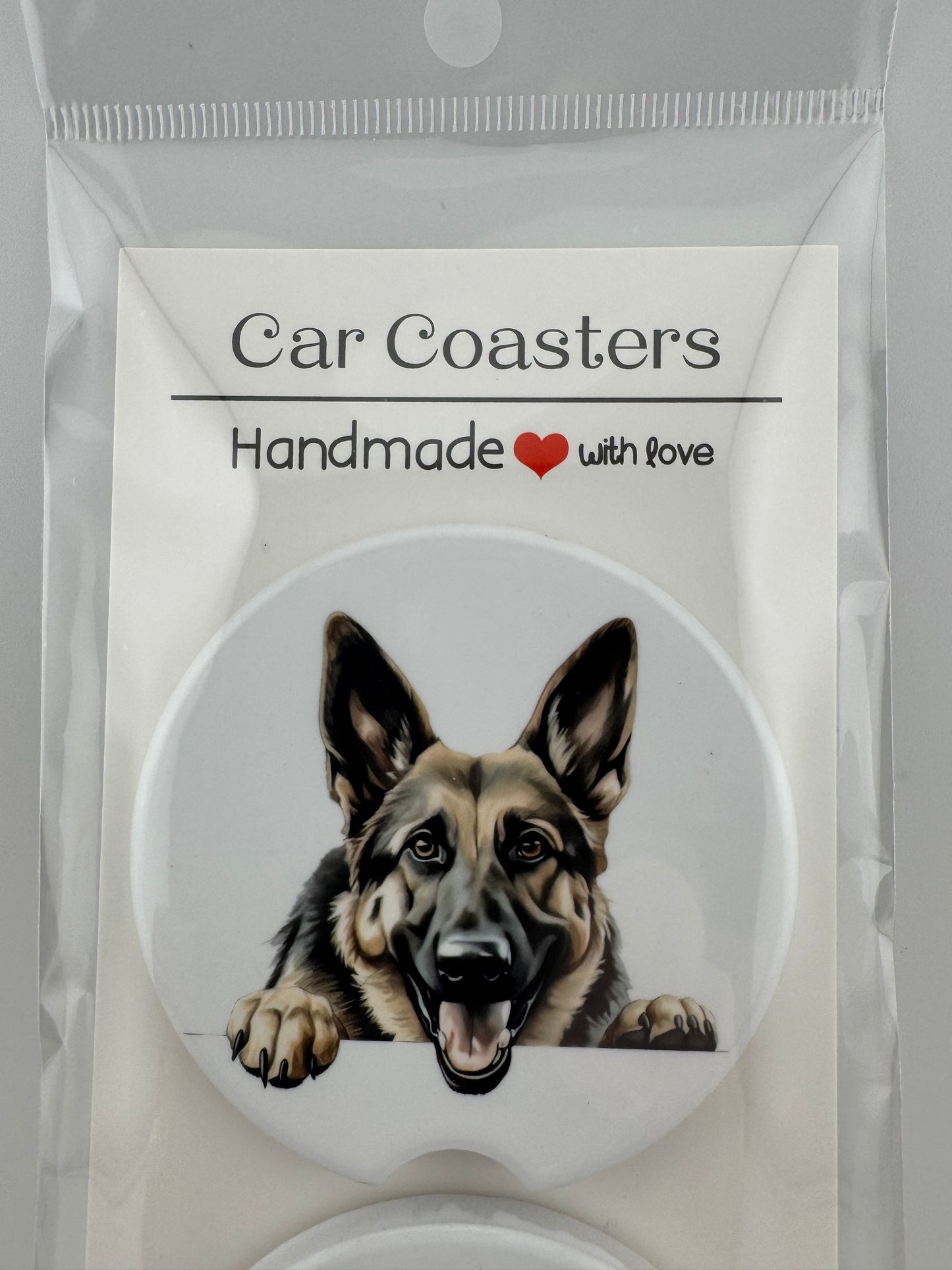 Car Coaster -- UV Printed -- German Shepherd Dog (Set of 2)