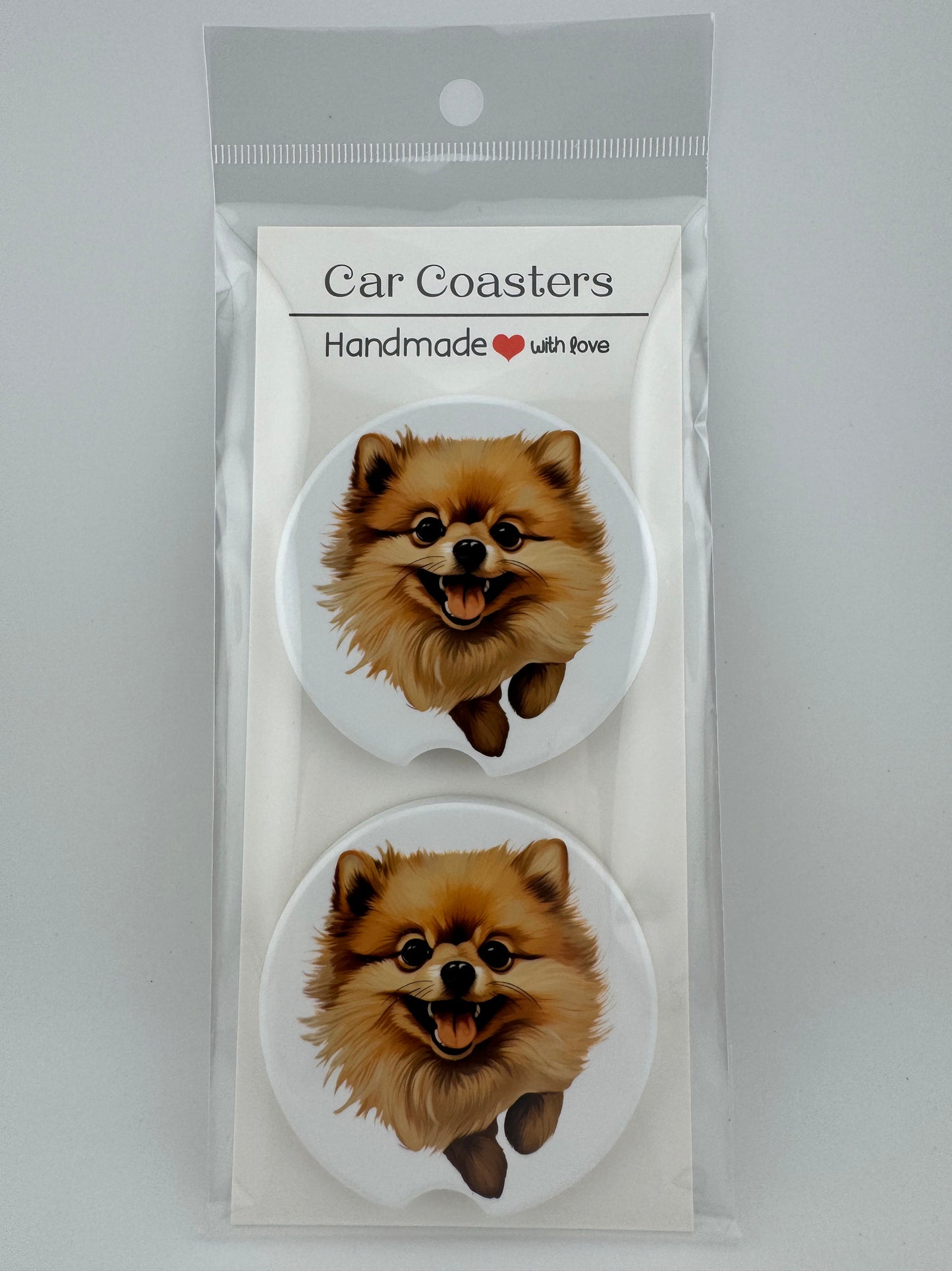 Car Coaster -- UV Printed -- Pomeranian (Set of 2)