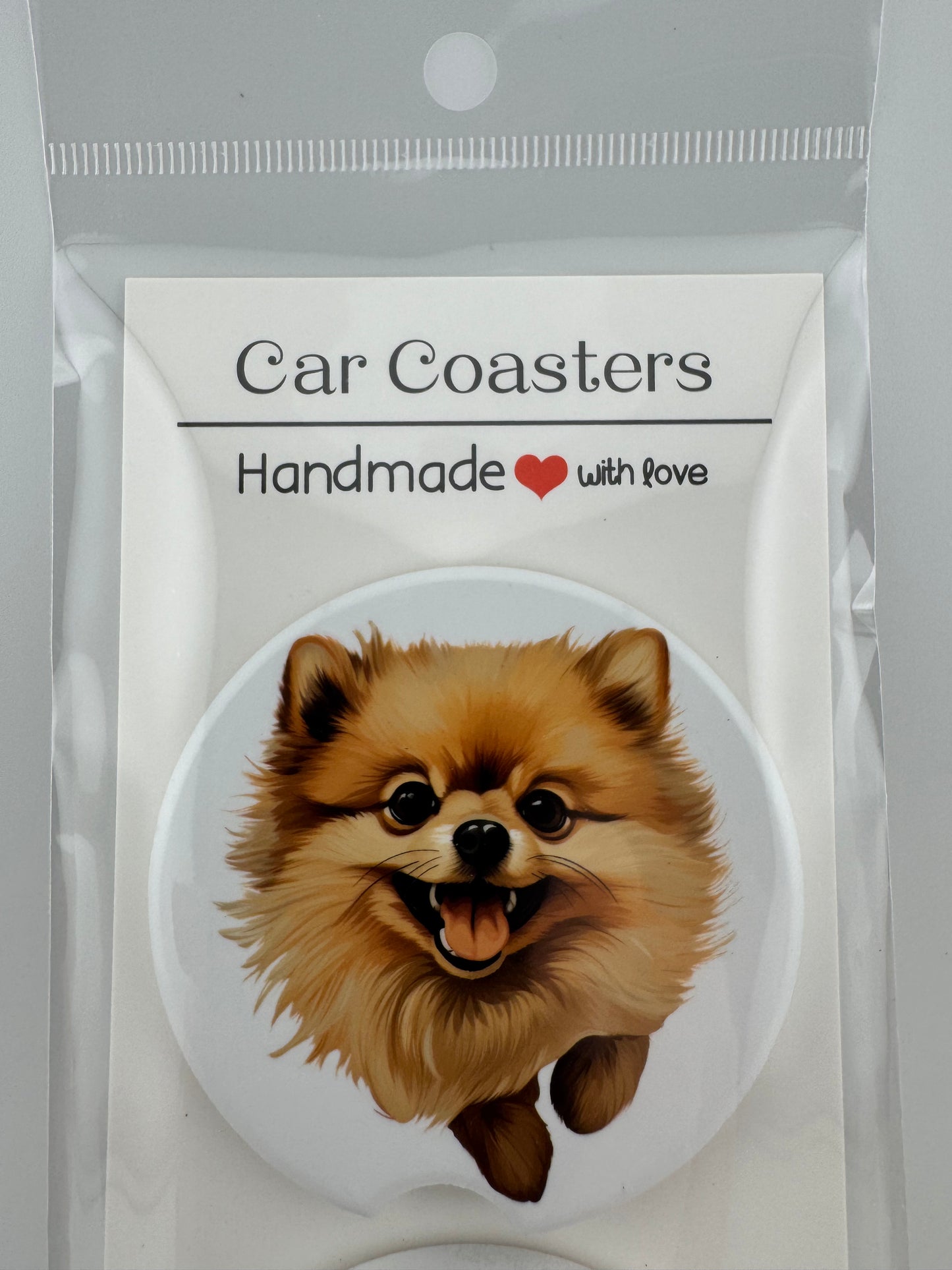 Car Coaster -- UV Printed -- Pomeranian (Set of 2)