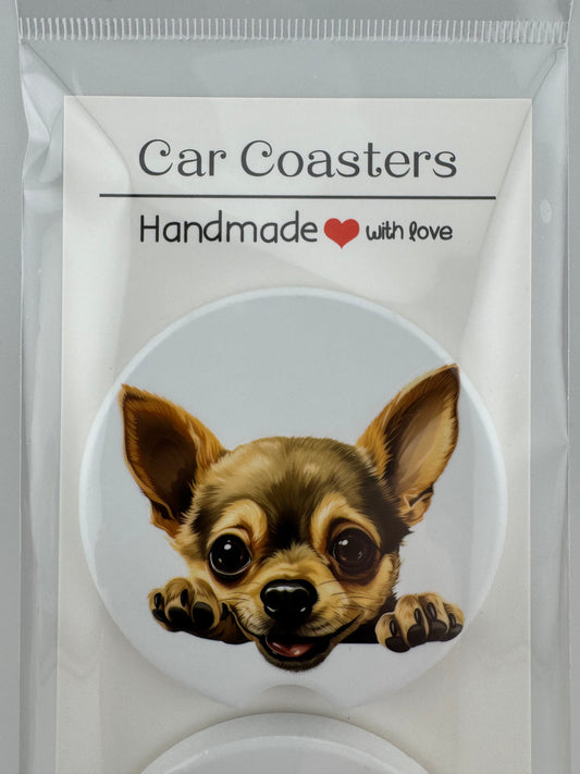 Car Coaster -- UV Printed -- Chihuahua (Set of 2)