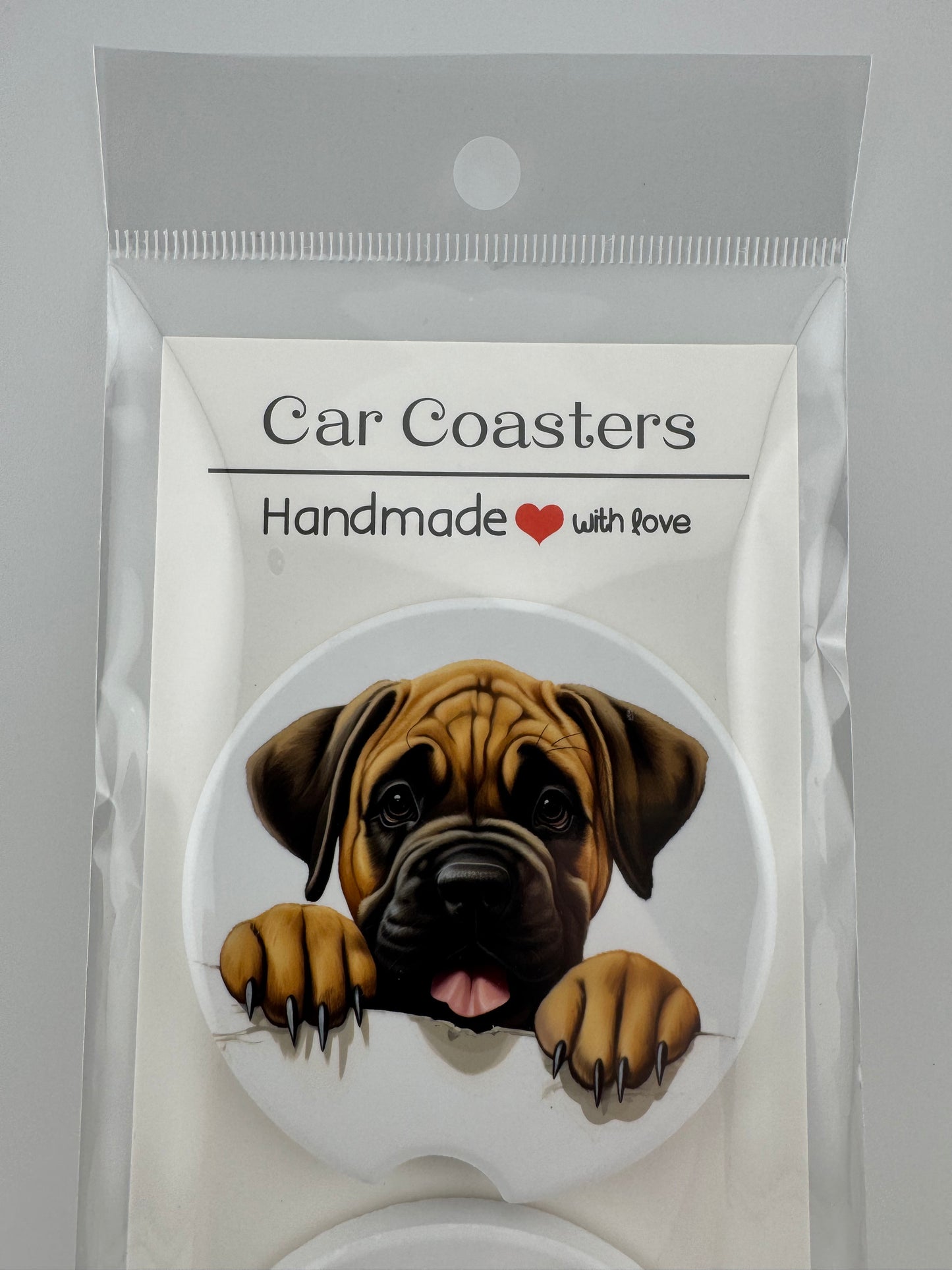 Car Coaster -- UV Printed -- Bullmastiff (Set of 2)