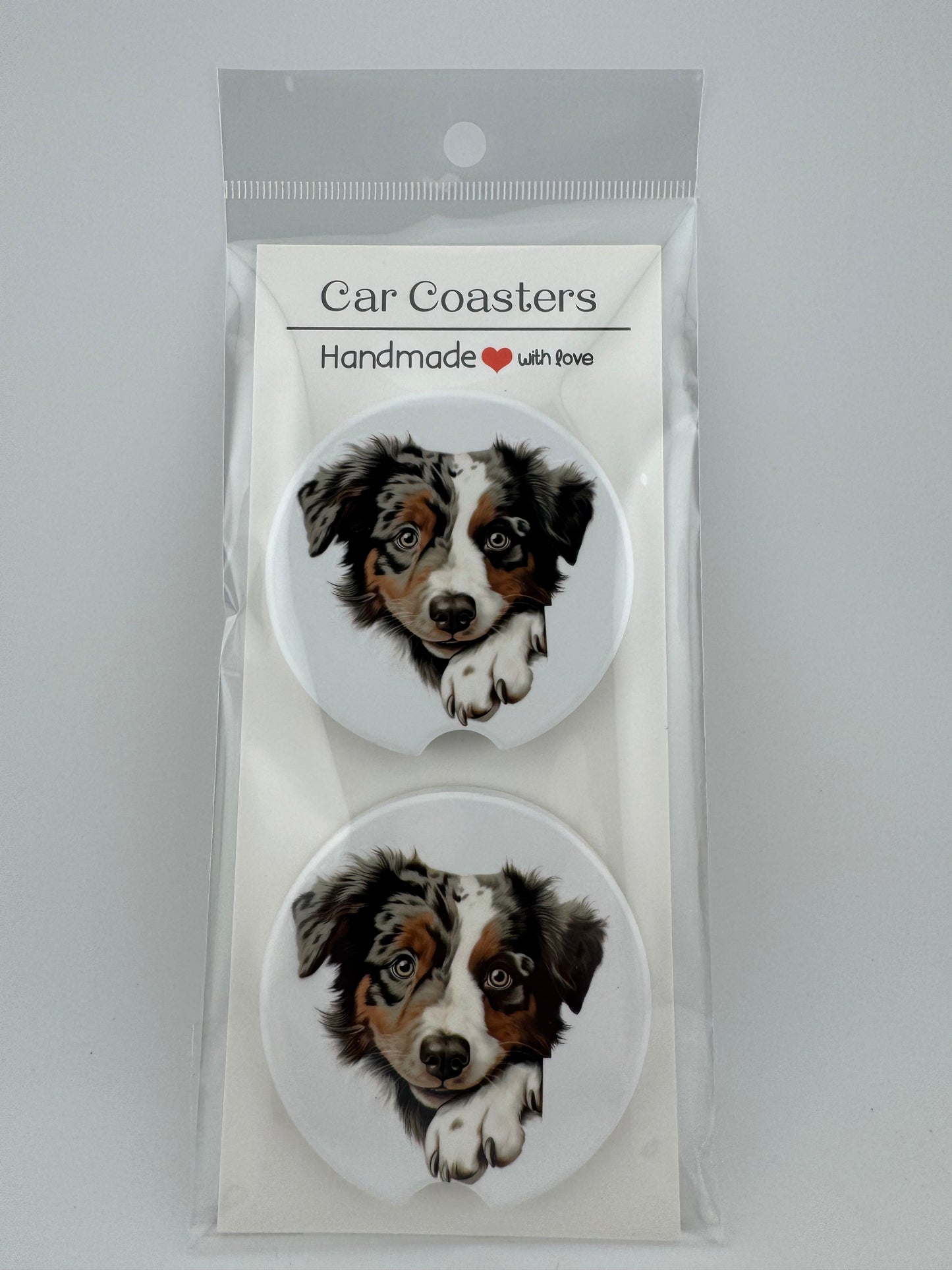 Car Coaster -- UV Printed -- Australian Shepherd (Set of 2)
