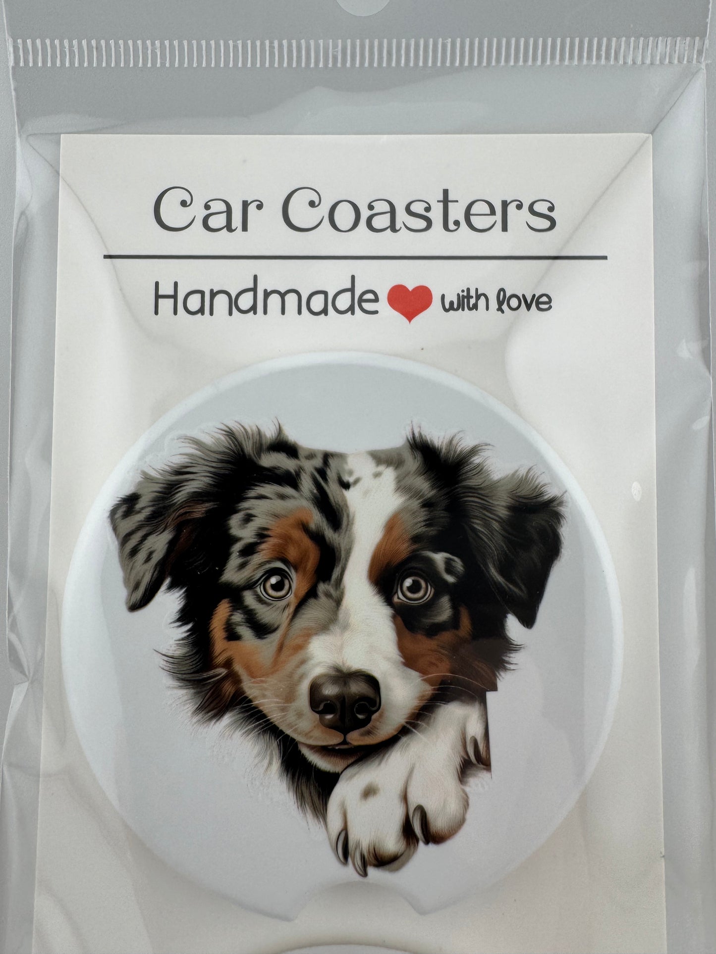 Car Coaster -- UV Printed -- Australian Shepherd (Set of 2)