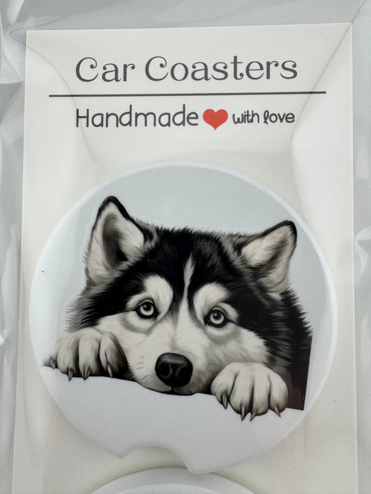Car Coaster -- UV Printed -- Husky (Set of 2)