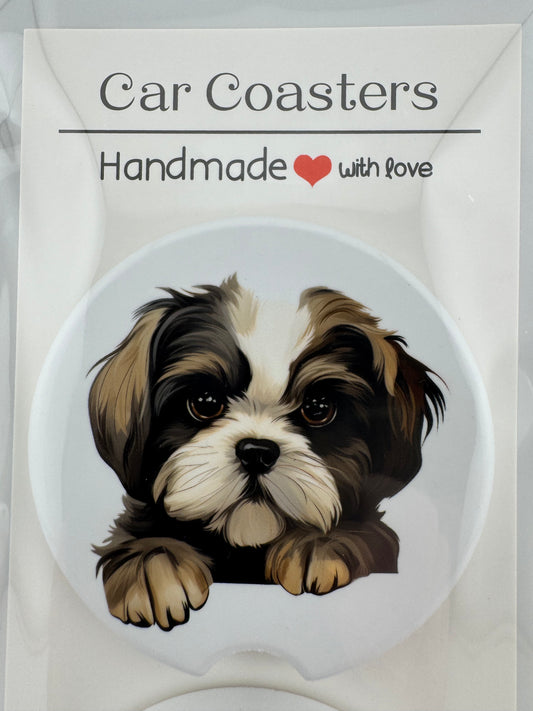 Car Coaster -- UV Printed -- Shih Tzu (Set of 2)