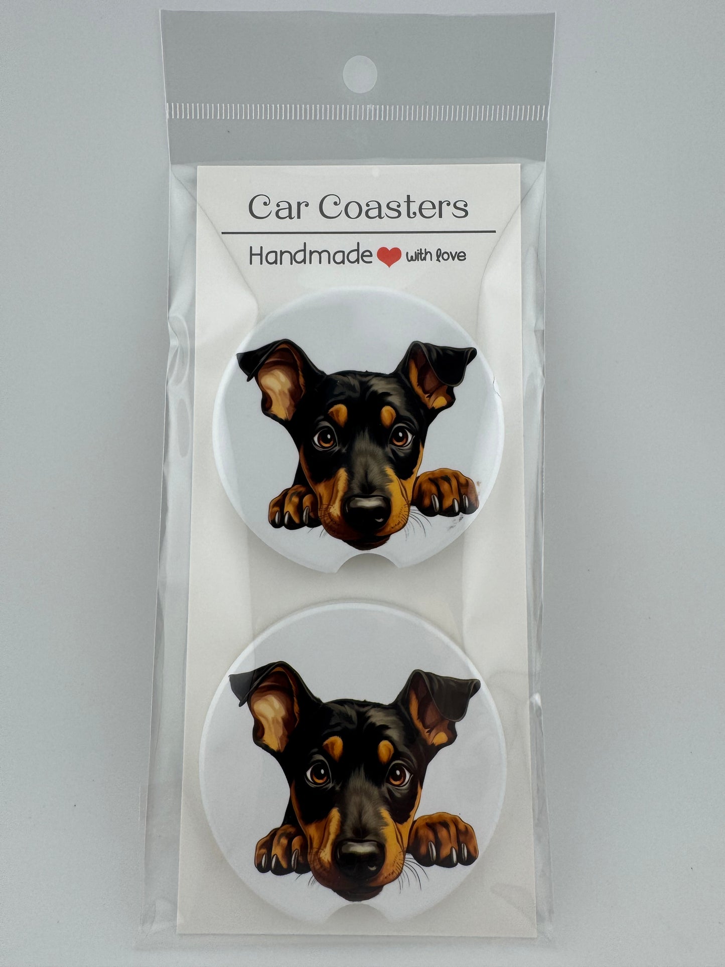 Car Coaster -- UV Printed -- Doberman Pinscher (Set of 2)