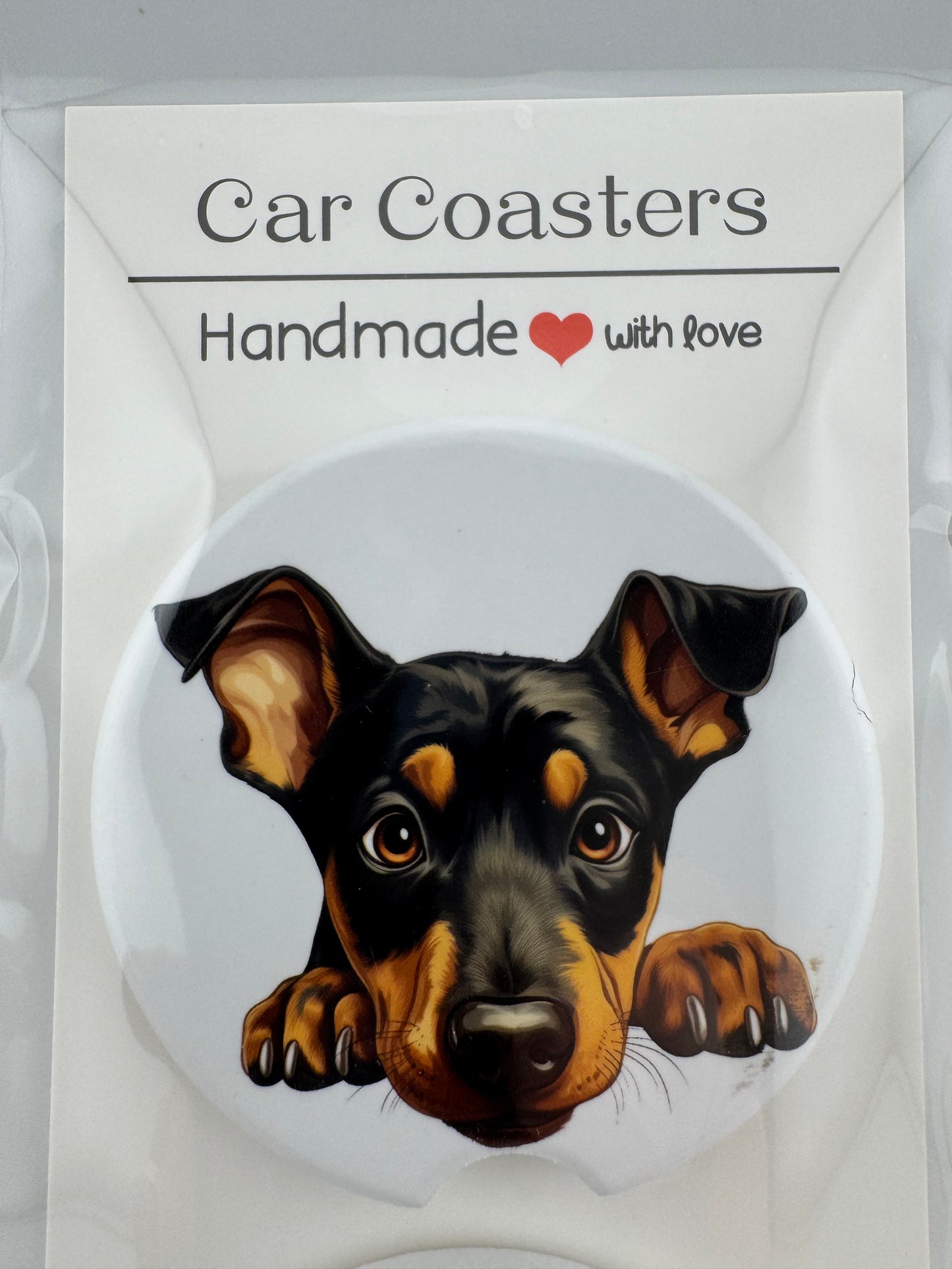 Car Coaster -- UV Printed -- Doberman Pinscher (Set of 2)