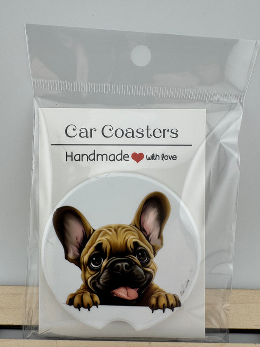 Car Coaster -- UV Printed -- French Bulldog