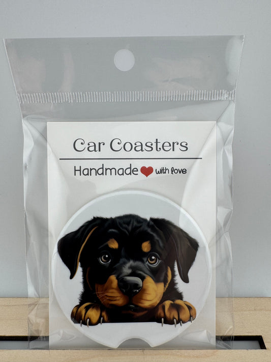 Car Coaster -- UV Printed -- Rottweiler