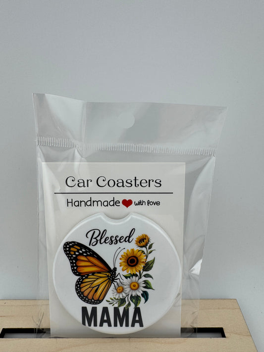 Car Coaster -- UV Printed -- Blessed Mama