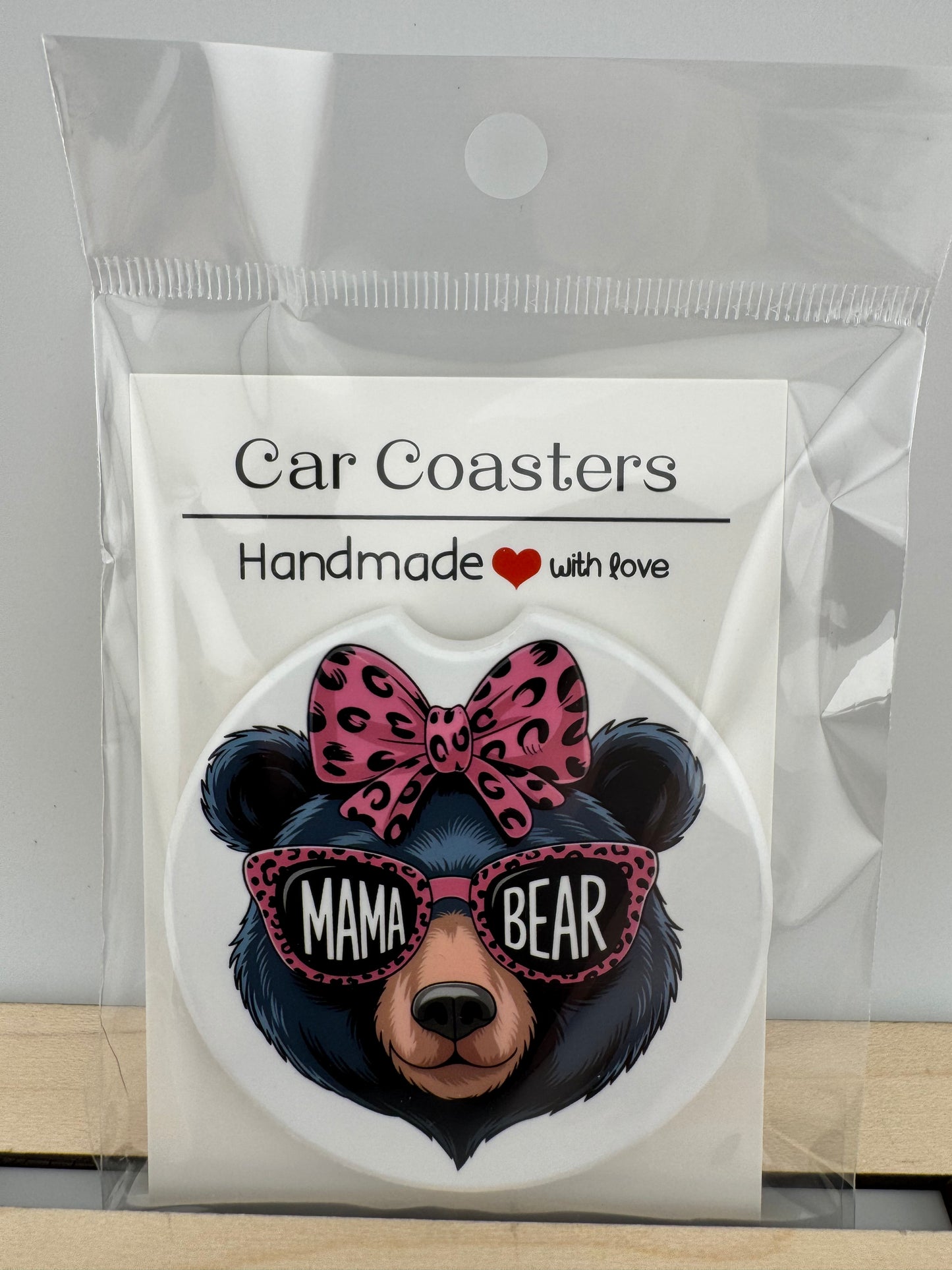 Car Coaster -- UV Printed -- MaMa Bear