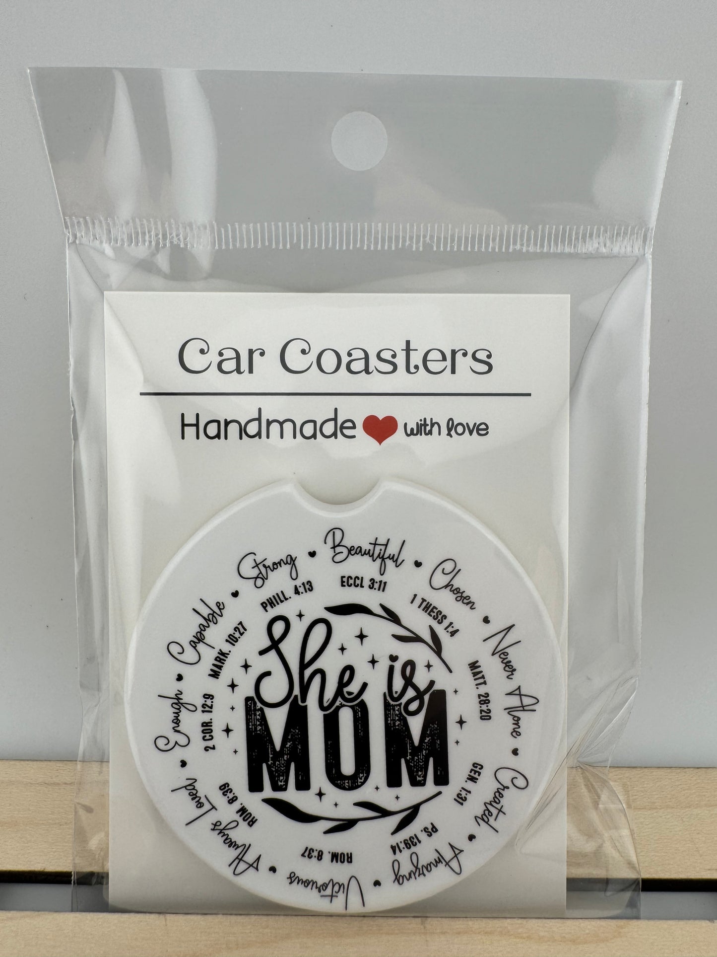 Car Coaster -- UV Printed -- She Is Mom