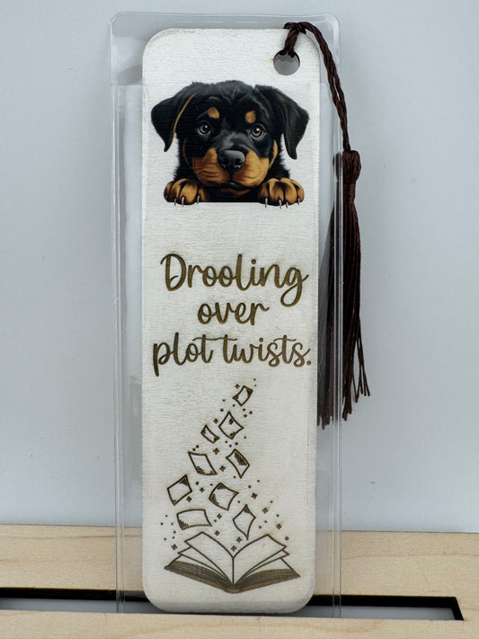 Bookmark -- UV Printed & Laser -- Rottweiler -- Drooling Over Plot Twists