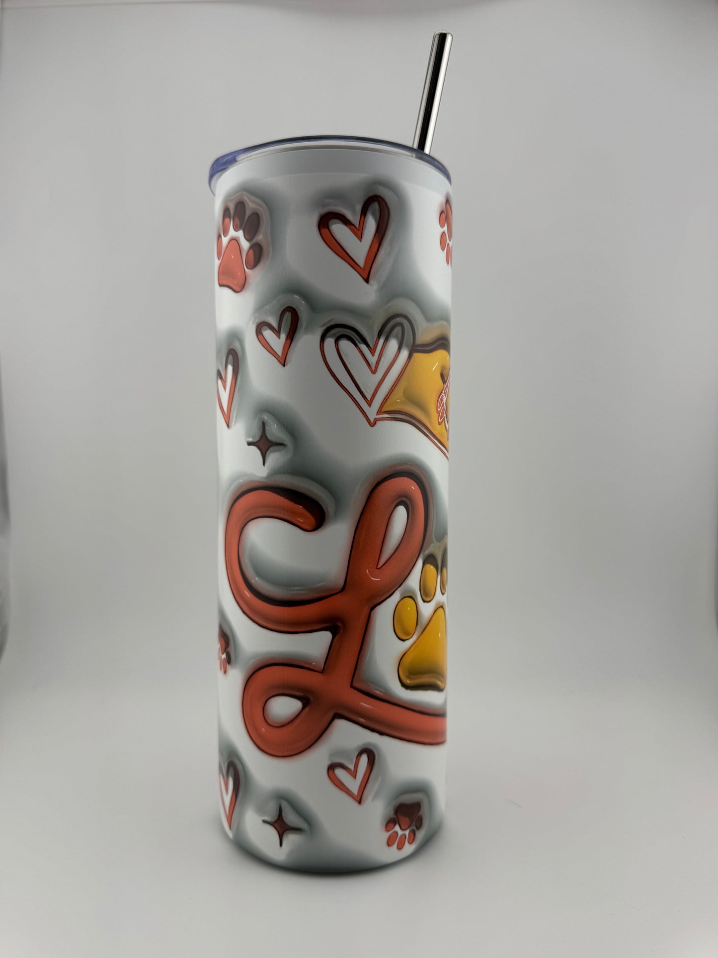 Tumbler -- 20 oz -- UV Printed -- Love Hand & Paw